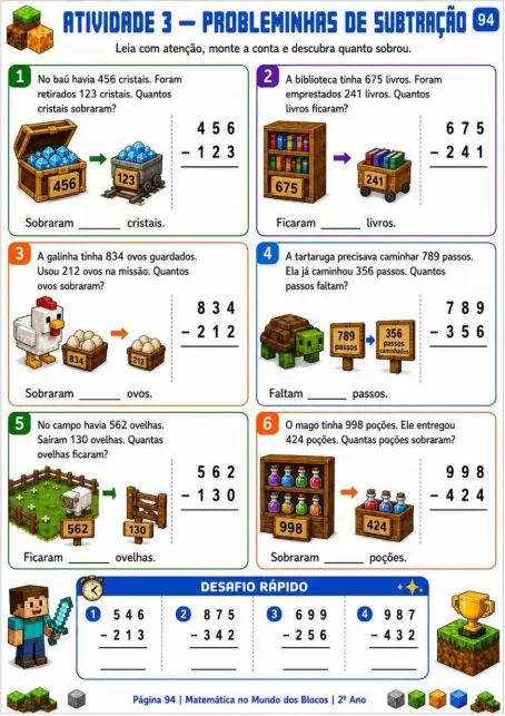 Exercício de matemática do 2.º ano