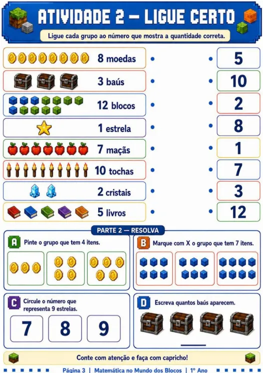 Atividade visual do 1.º ano